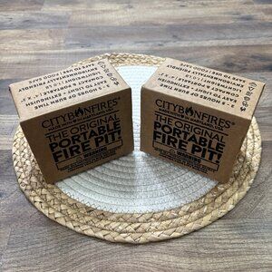 City Bonfires Portable Fire Pit LOT of 2 NEW in BOX Compact 4x2" Soy Wax